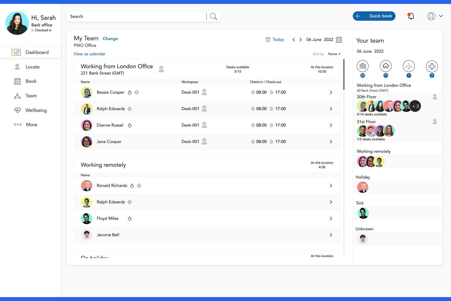 HybridHero screenshot - De 10 bedste AI-softwareløsninger til booking af fleksible skriveborde i 2026