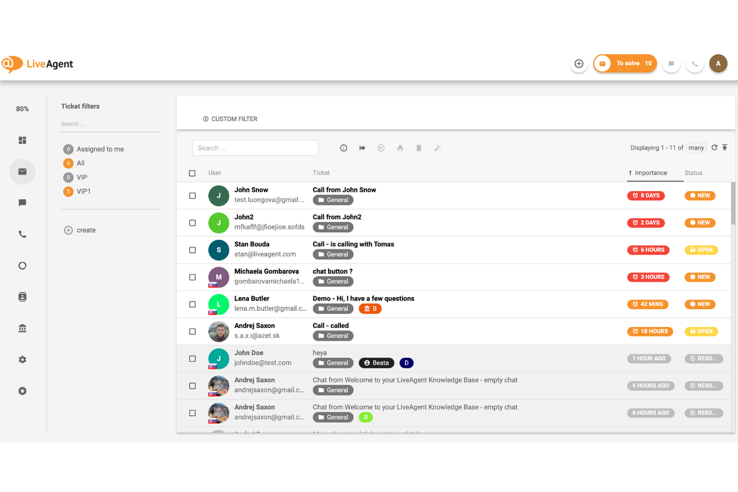 LiveAgent screenshot - 10 bedste kontaktcentersoftware til små virksomheder i 2026