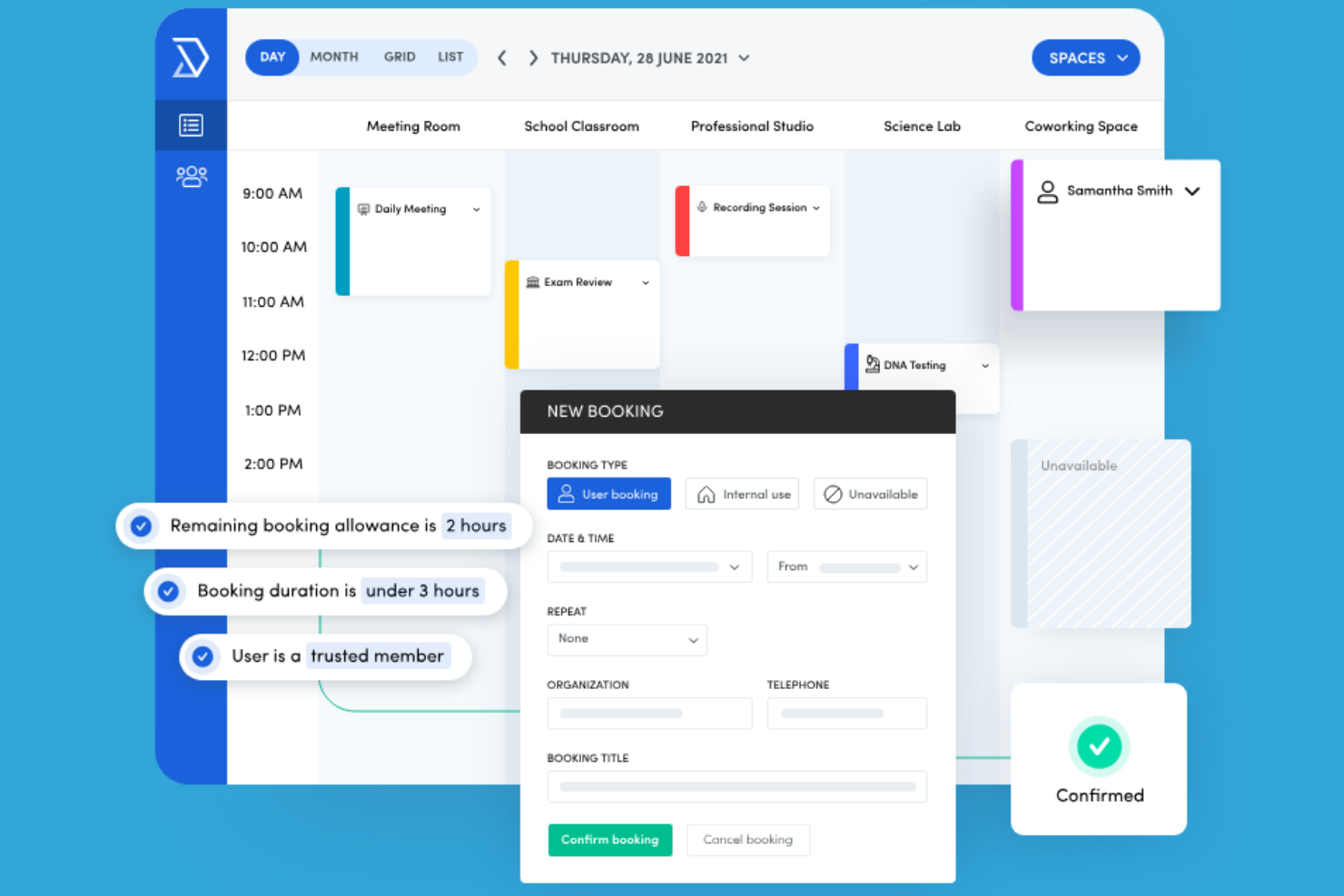 Skedda screenshot - De 10 bedste AI-softwareløsninger til booking af fleksible skriveborde i 2026