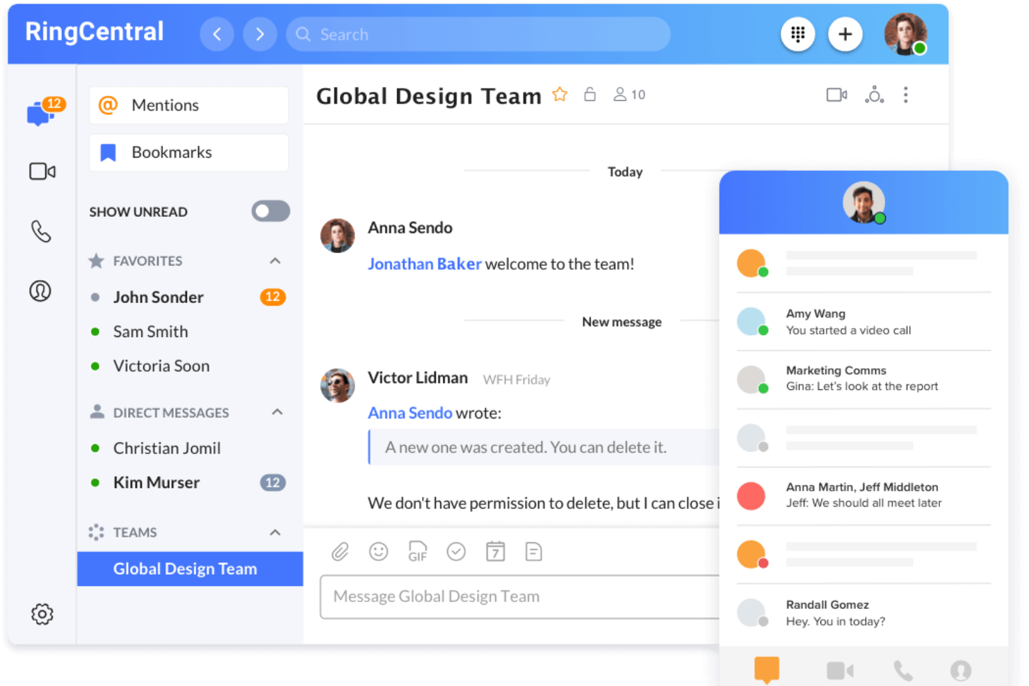 RingCentral screenshot - 10 bedste alternativer til OpenPhone for små teams i 2026