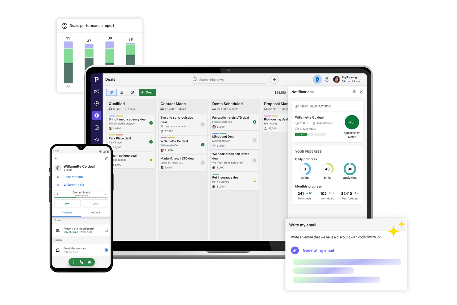 Pipedrive screenshot - 10 CRM-systemer til små virksomheder i 2026