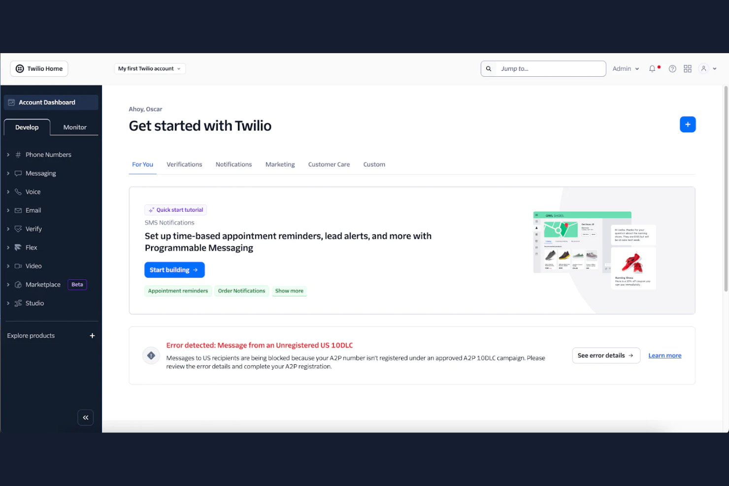 Twilio screenshot - 10 bedste alternativer til Aircall for supportteams i 2026