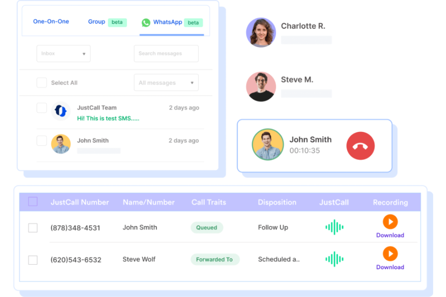JustCall screenshot - 10 bedste Talkdesk-alternativer til kontaktcentre i 2026