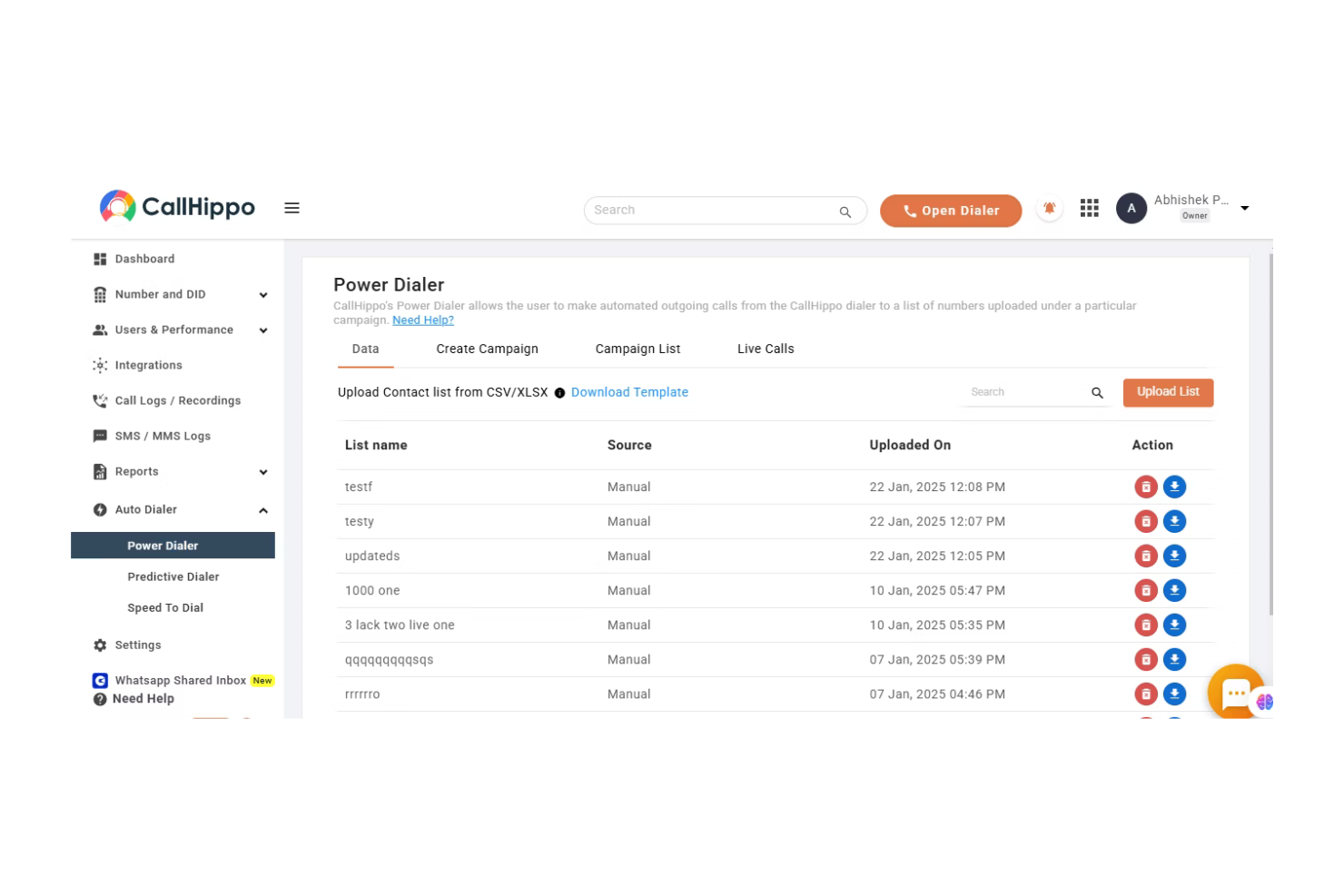 CallHippo screenshot - De 10 bedste programmer til optagelse af callcentre gennemgået i 2026