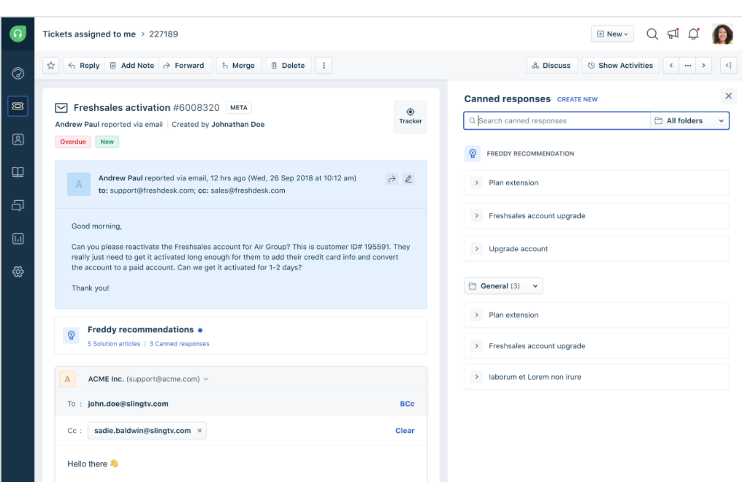 Freshdesk screenshot - De 10 bedste AI-supportsystemer gennemgået i 2026