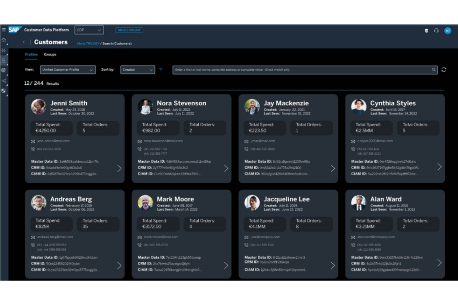 SAP Customer Data Platform screenshot - 10 bedste kundedataplatforme i Storbritannien anmeldt i 2026