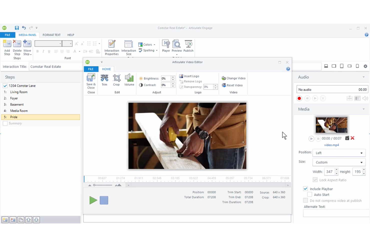 Articulate 360 screenshot - 10 bedste softwareløsninger til kundetræning gennemgået i 2026