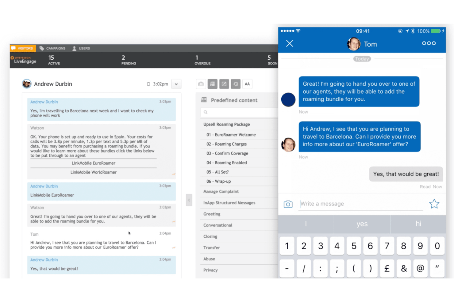 LivePerson screenshot - 10 bedste Drift-alternativer til kundesupport i 2026