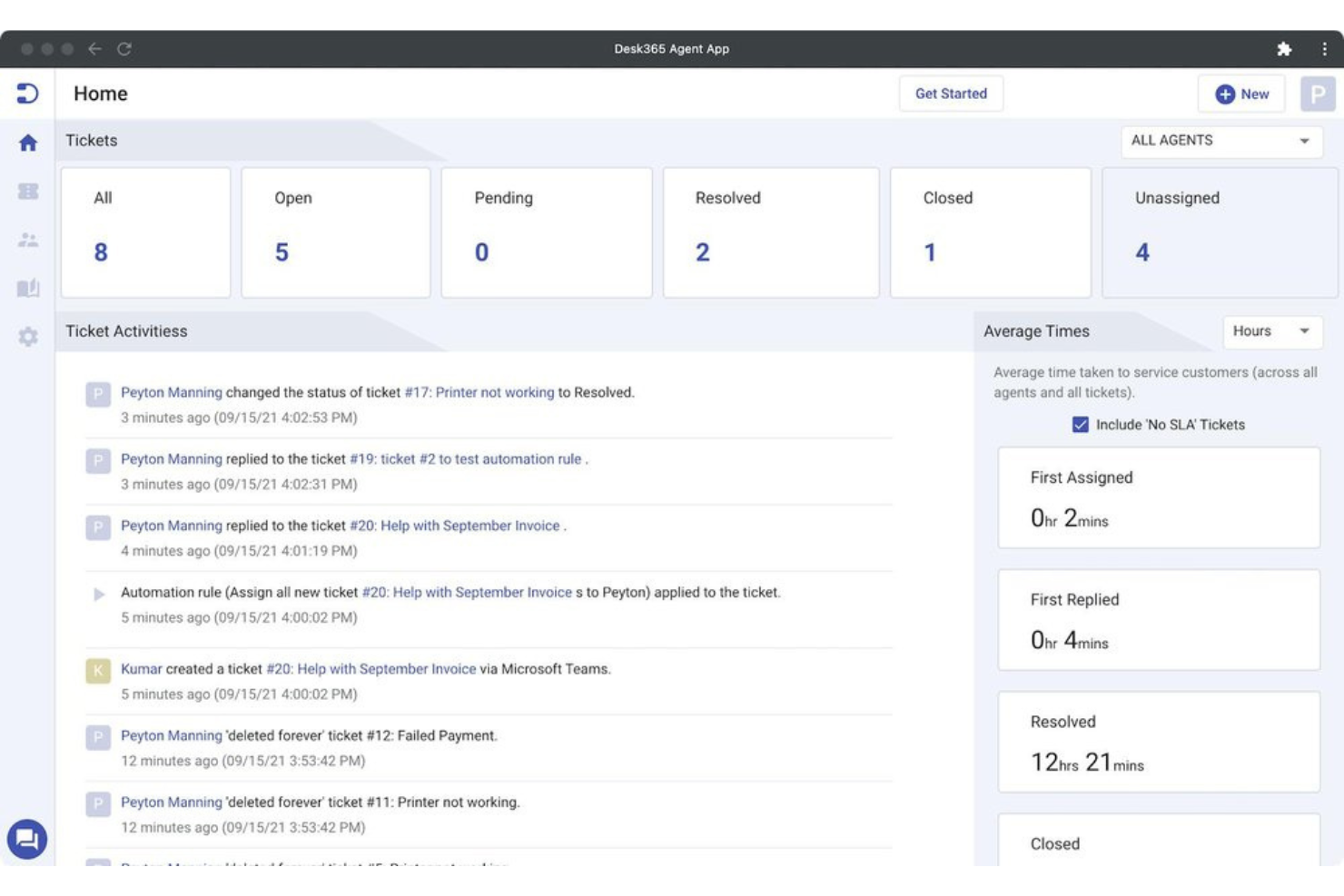 Desk365.io screenshot - 10 bedste alternativer til Kayako til kundesupport i 2026