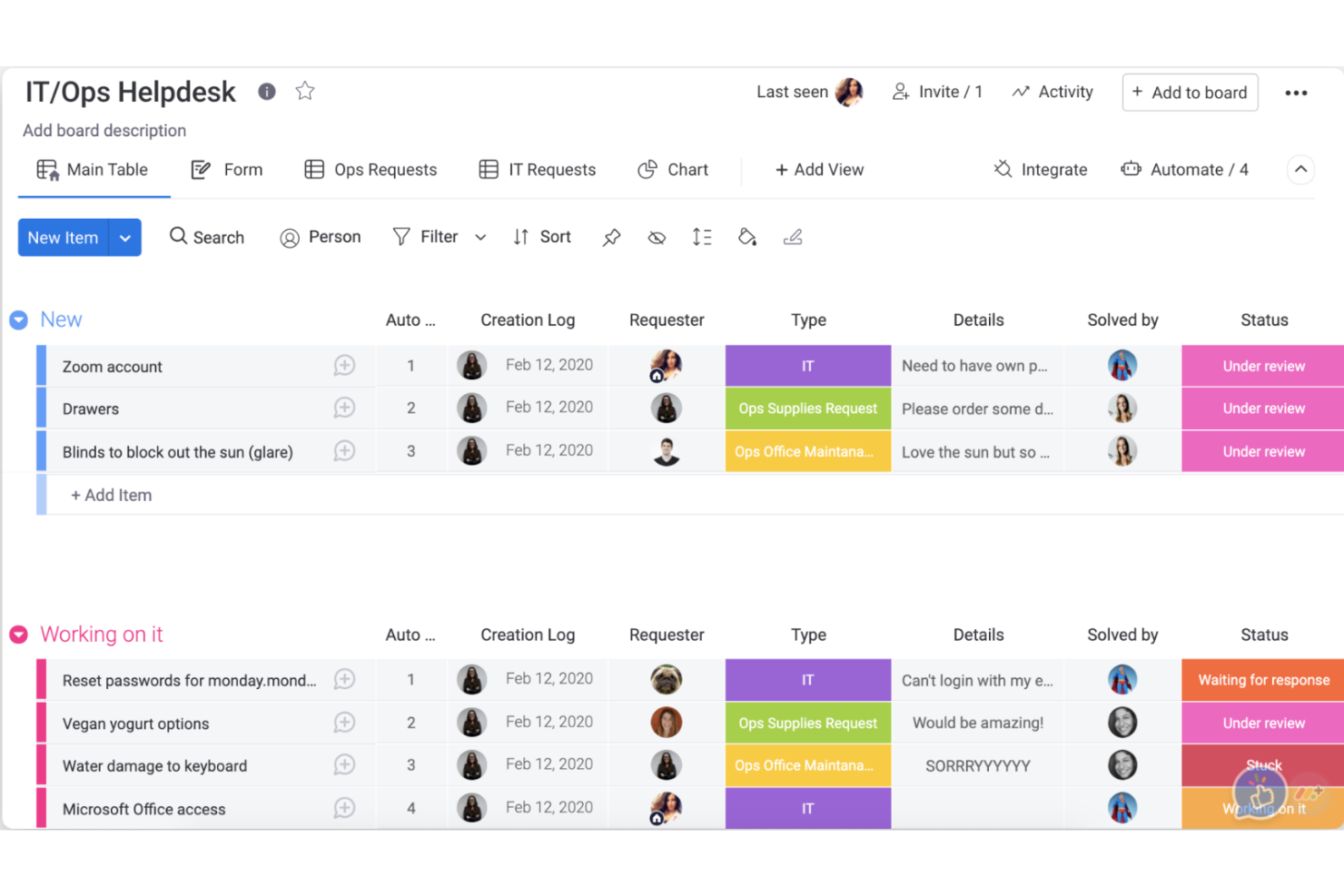 monday service screenshot - 10 bedste interne helpdesksoftware i 2026