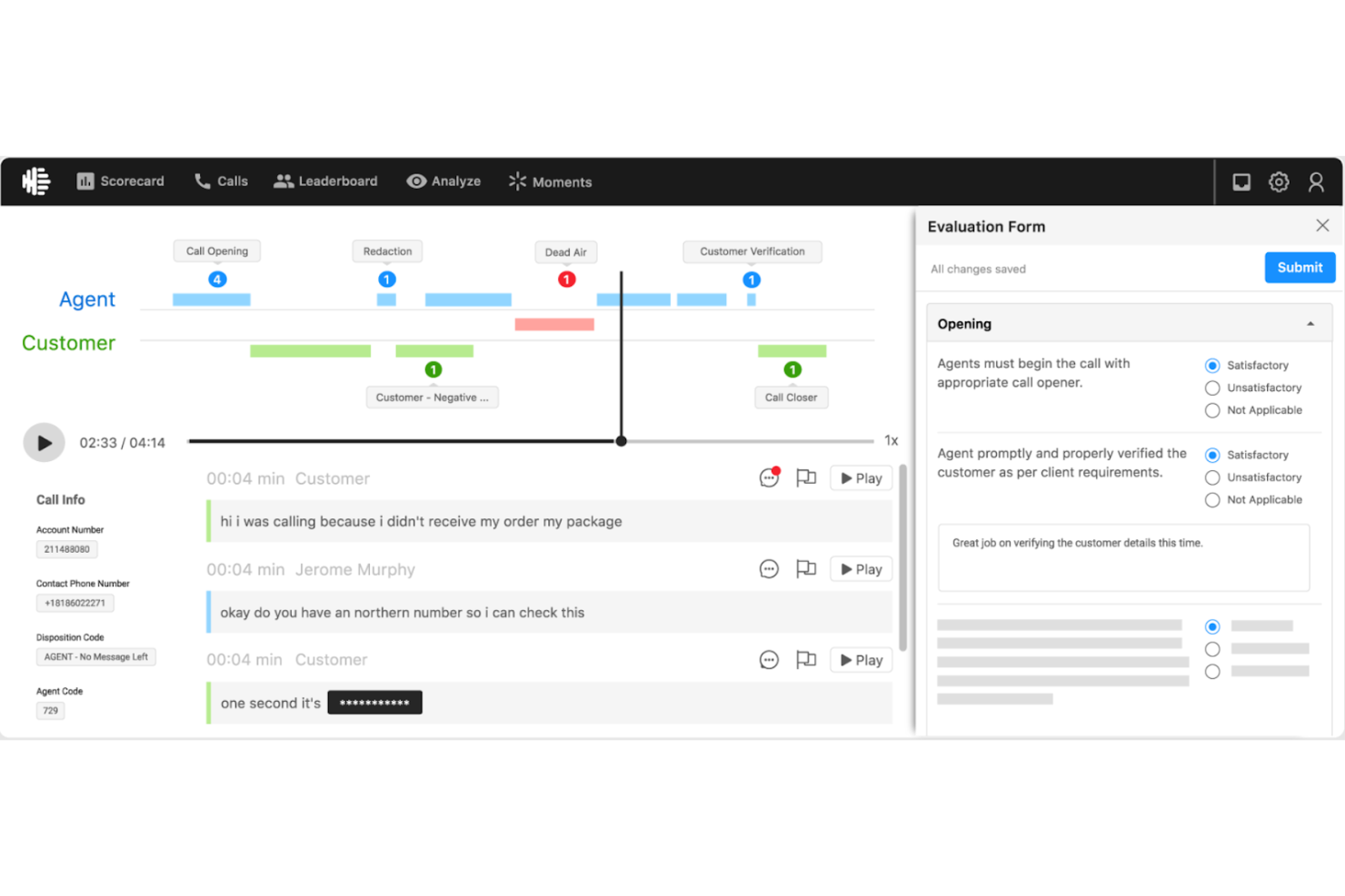 Observe.AI screenshot - De 10 bedste AI-callcentersoftwareløsninger gennemgået i 2026