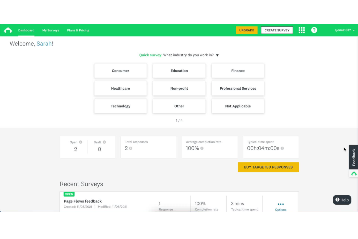 SurveyMonkey screenshot - 10 bedste spørgeskemaprogrammer gennemgået i 2026