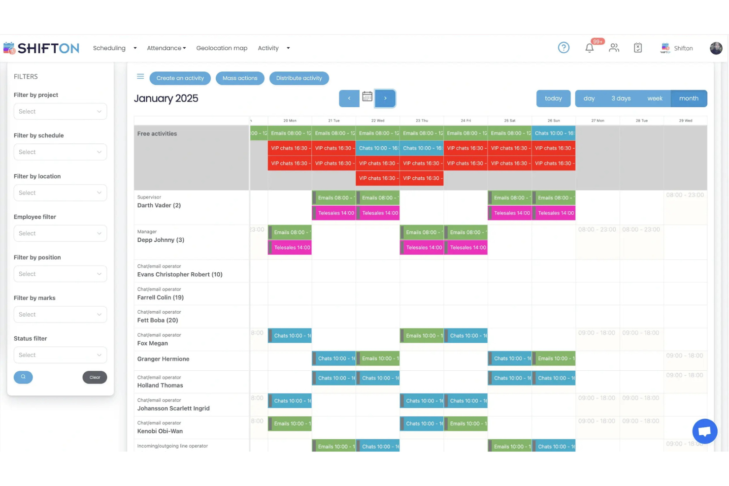 Shifton screenshot - 10 bedste gratis apps til tidsregistrering i 2026