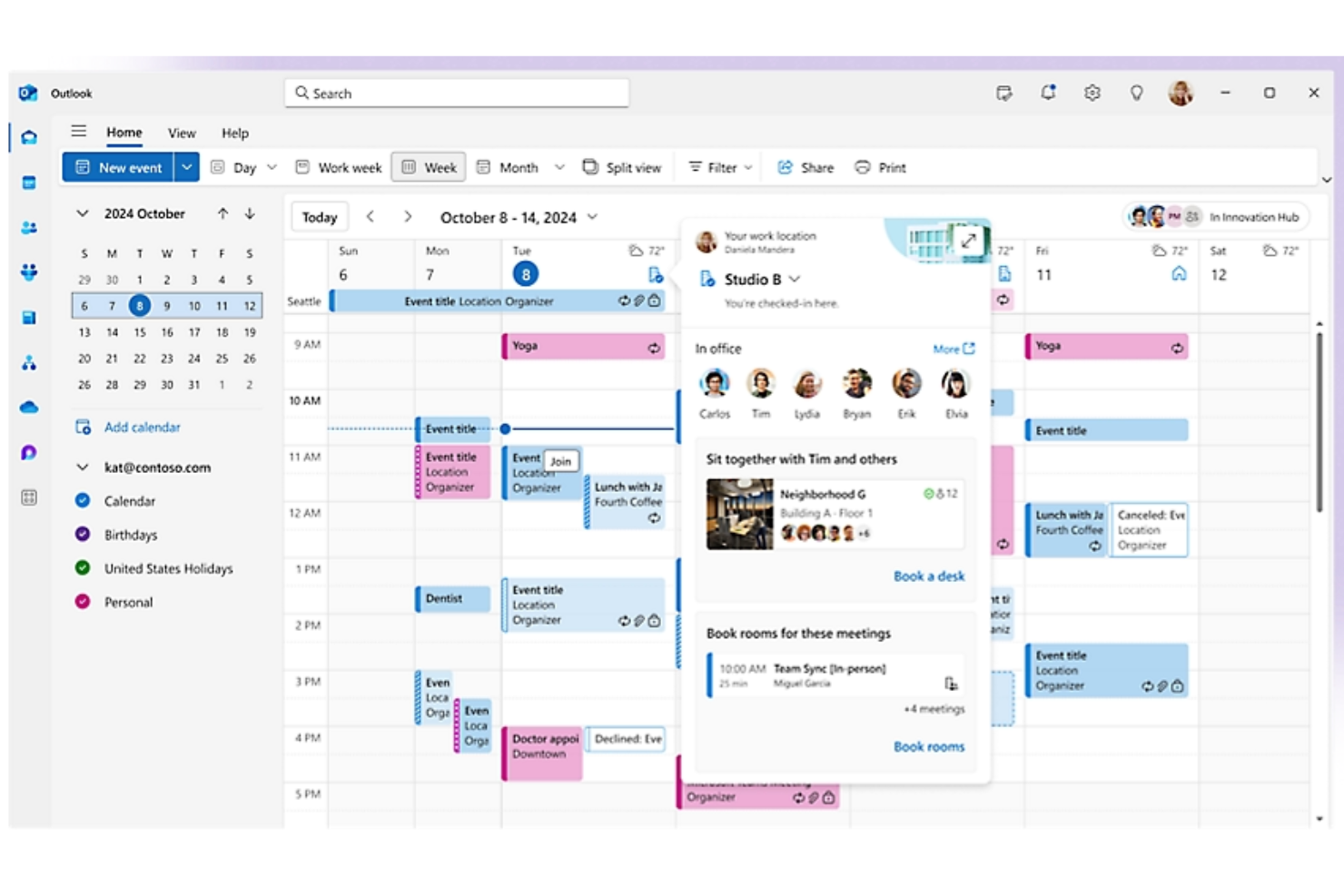 Microsoft Places screenshot - De 10 bedste AI-programmer til styring af kontorarealer i 2026