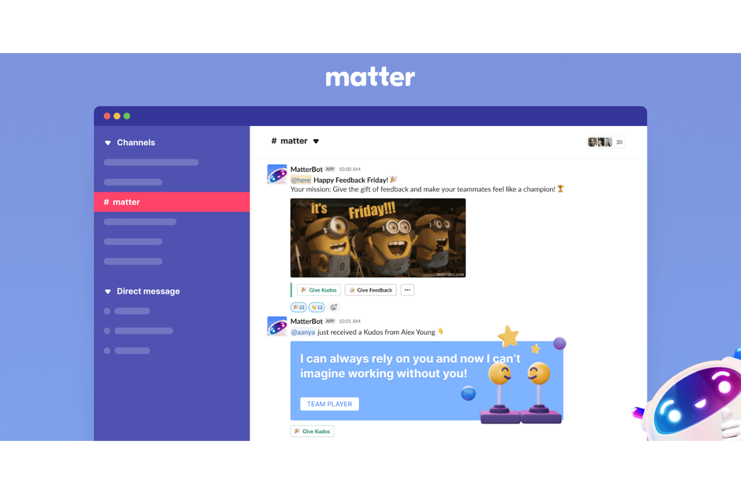 Matter screenshot - 10 bedste softwareløsninger til medarbejderanerkendelse for små virksomheder gennemgået i 2026