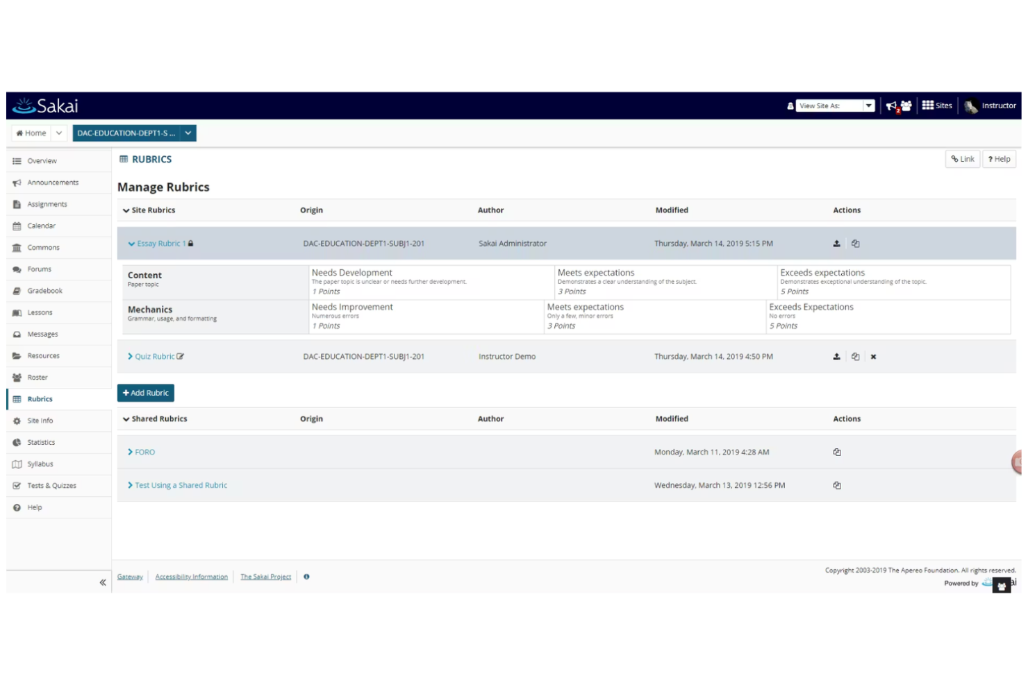 Sakai screenshot - 10 platforme til læringsstyring med åben kildekode udvalgt til 2026