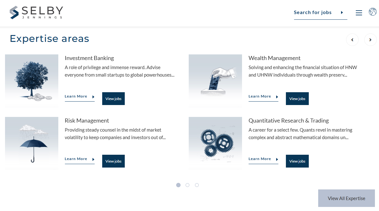 Selby Jennings screenshot - 10 bedste rekrutteringsbureauer inden for finans i 2026: Anmeldt