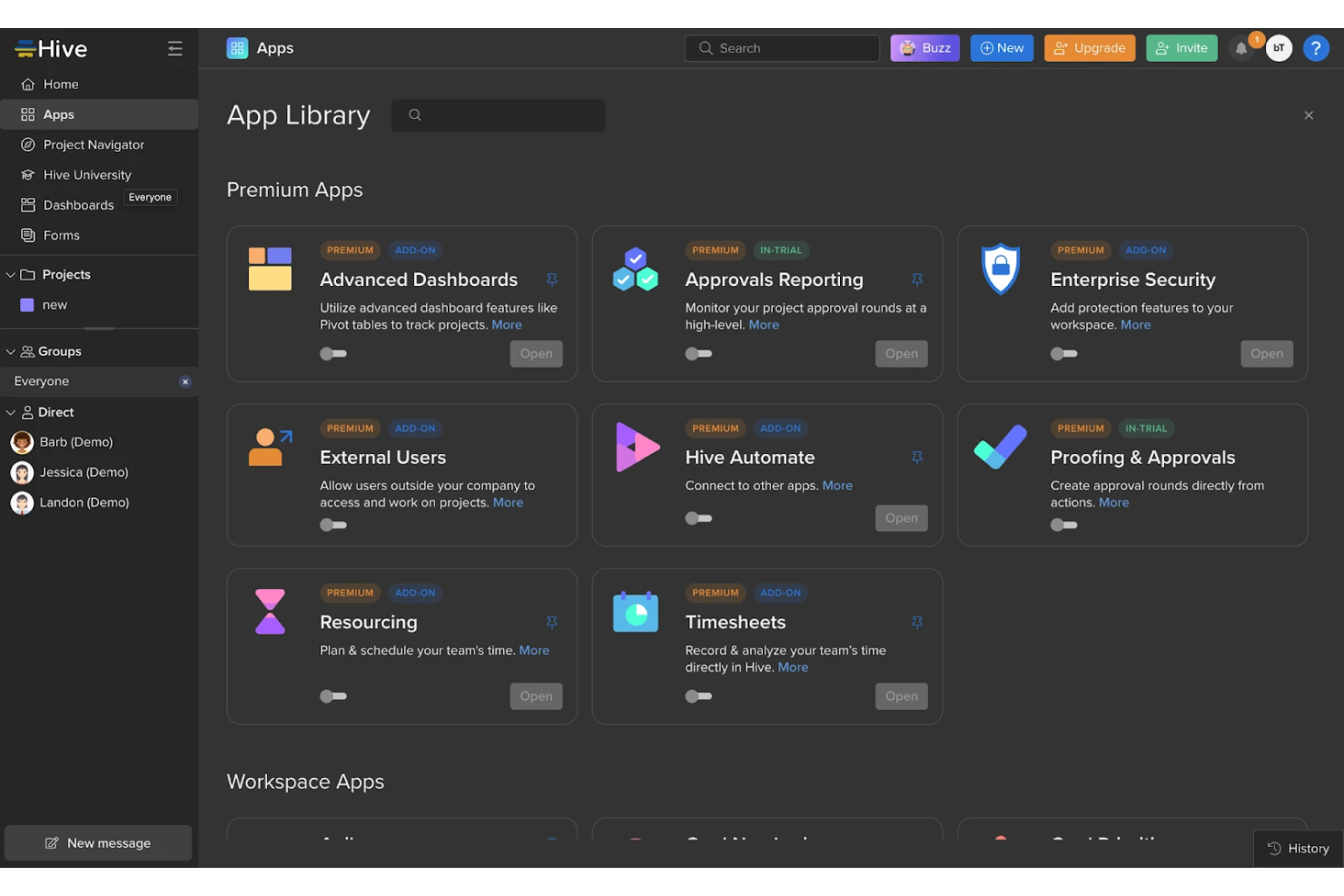 Hive screenshot - 10 najlepszych programów AI do zarządzania biurem zarządzania projektami w 2026 roku