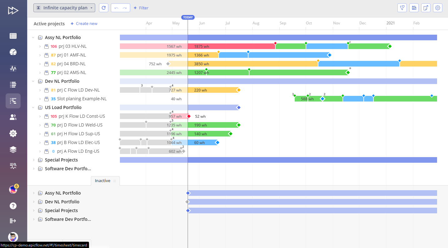 Epicflow screenshot - 10 najlepszych programów AI do zarządzania biurem zarządzania projektami w 2026 roku