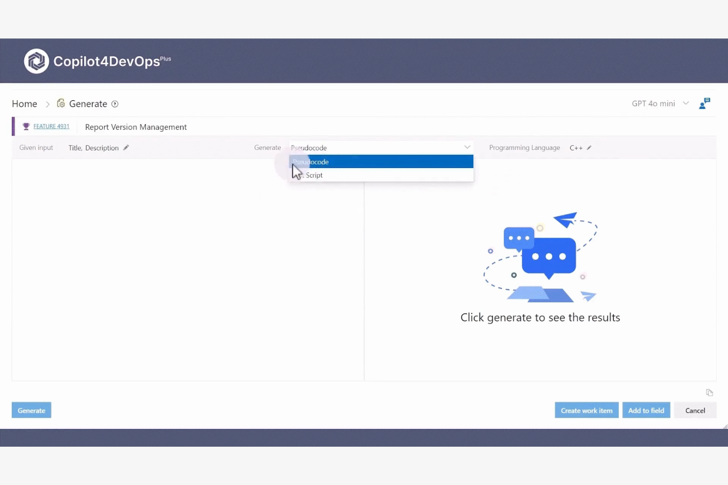 Copilot4DevOps screenshot - 10 najlepszych narzędzi do zarządzania wymaganiami opartych na sztucznej inteligencji — recenzja na 2026 rok