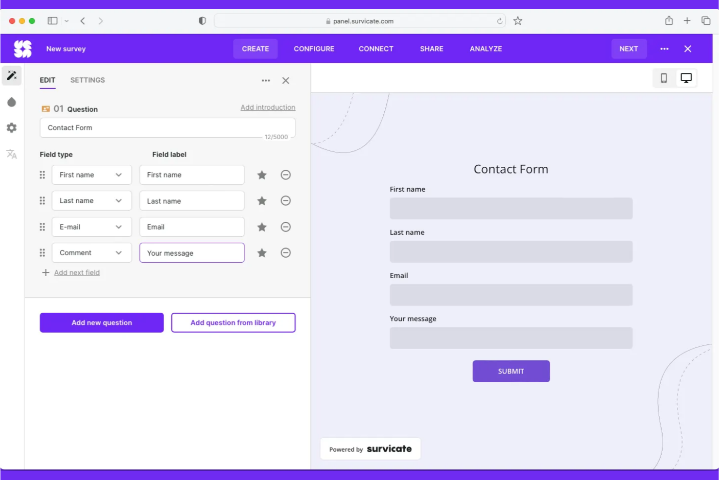 Tally screenshot - 10 alternatyw dla Formularzy Google do ankiet internetowych w 2026 roku