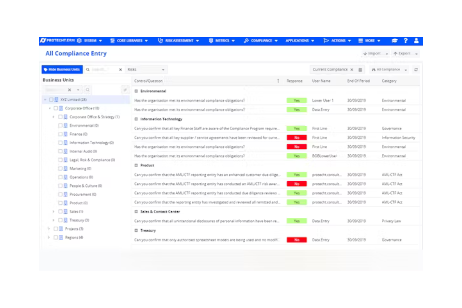 Protecht screenshot - 10 najlepszych programów AI do zarządzania ryzykiem projektów — przegląd na 2026 rok