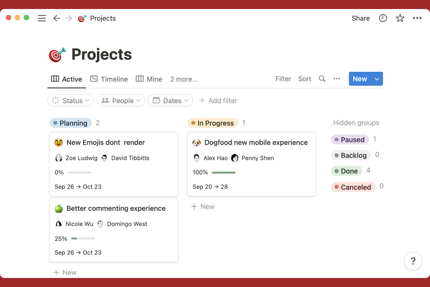 Notion screenshot - 10 programów do śledzenia zgłoszeń i projektów na 2026 rok