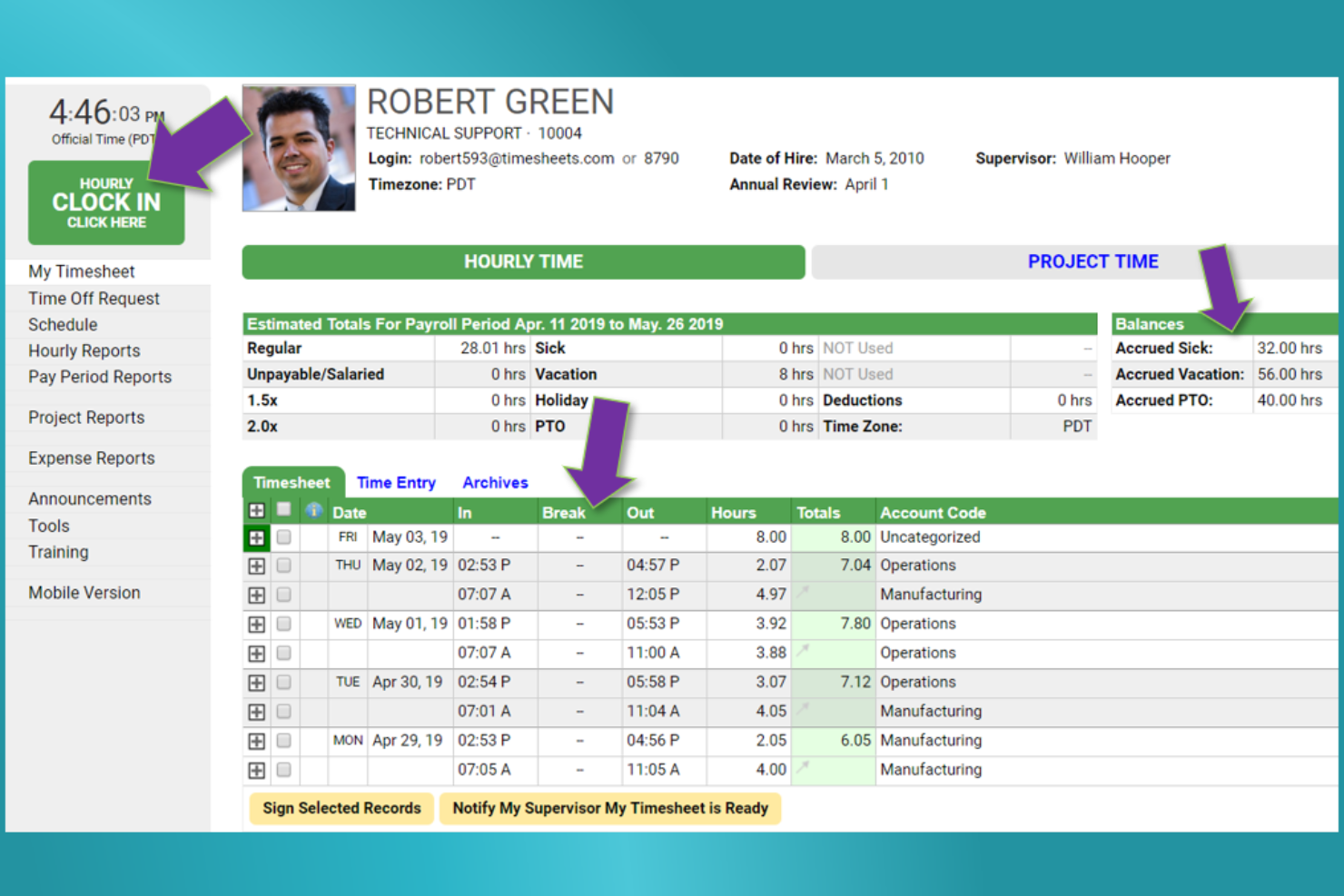 Timesheets.com screenshot - 10 najlepszych programów do ewidencji czasu pracy dla architektów — recenzja na 2026 rok