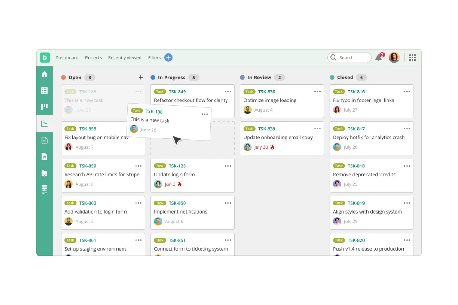 Backlog screenshot - 10 najlepszych narzędzi AI do zwinnego zarządzania projektami — recenzja na 2026 rok