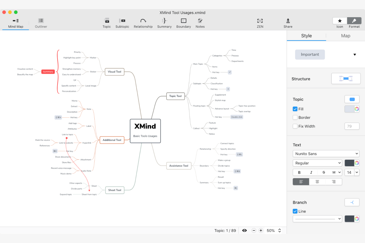 Xmind screenshot - 10 najlepszych narzędzi AI do mapowania myśli — recenzja z 2026 roku