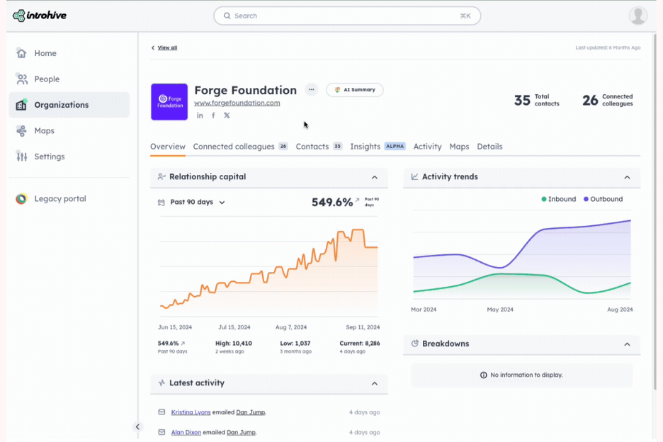 Introhive screenshot - 10 najlepszych narzędzi AI dla konsultantów — recenzja na 2026 rok