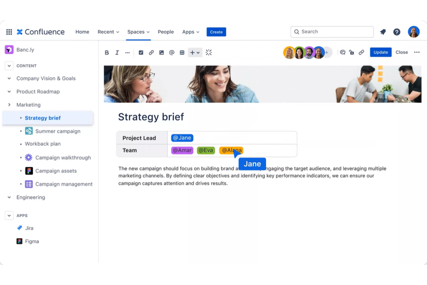 Confluence screenshot - 10 najlepszych narzędzi do współpracy dla firm — recenzja na 2026 rok