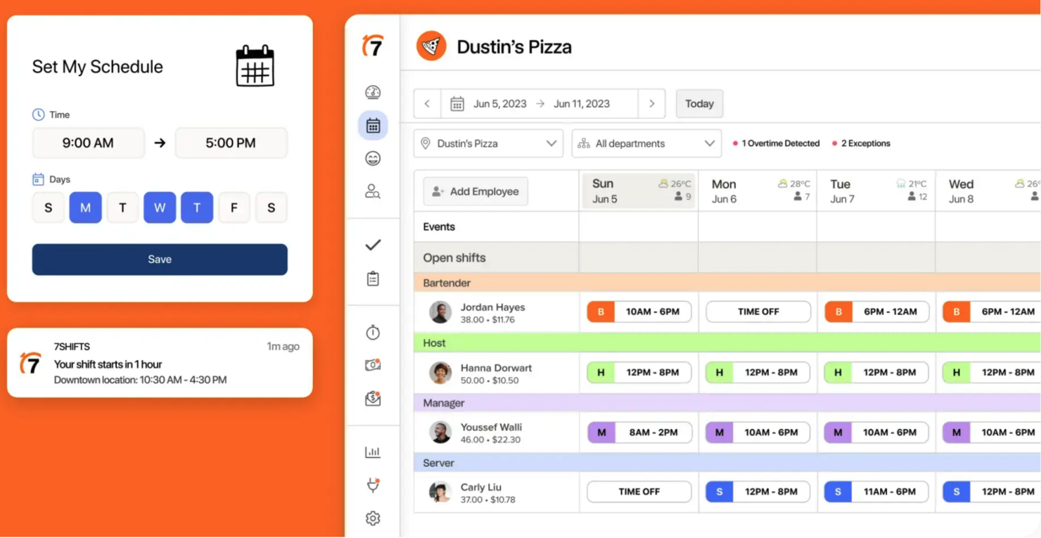 7shifts screenshot - 10 najlepszych alternatyw dla Connecteam dla pracowników w 2026 roku