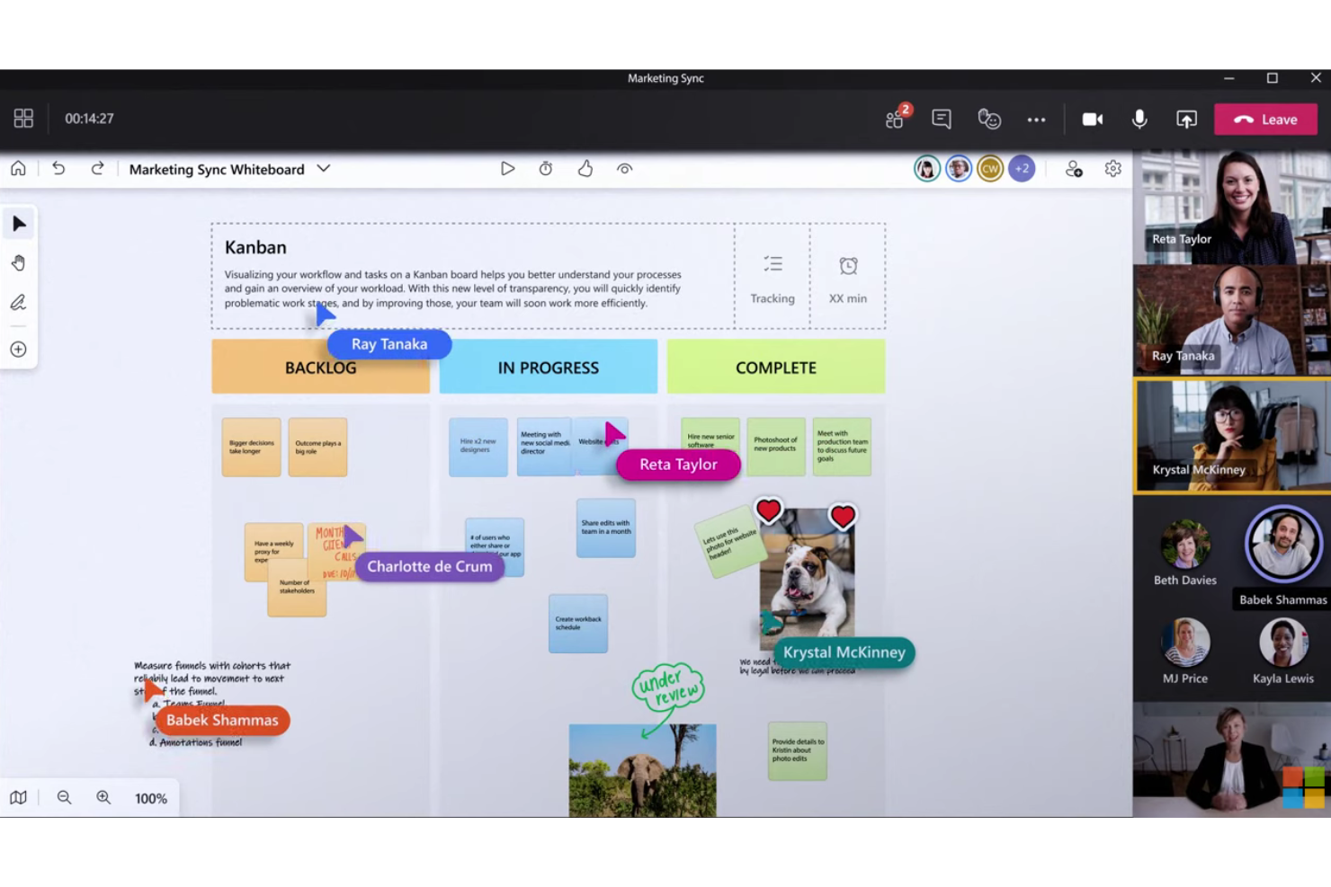 Microsoft Whiteboard screenshot - 10 najlepszych alternatywnych narzędzi Mural do współpracy w 2026 roku