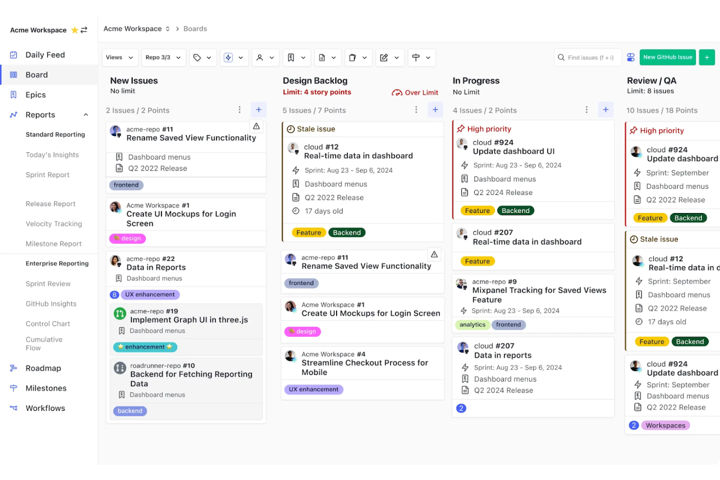 Zenhub screenshot - 10 najlepszych programów do zwinnego zarządzania — przegląd w 2026 roku
