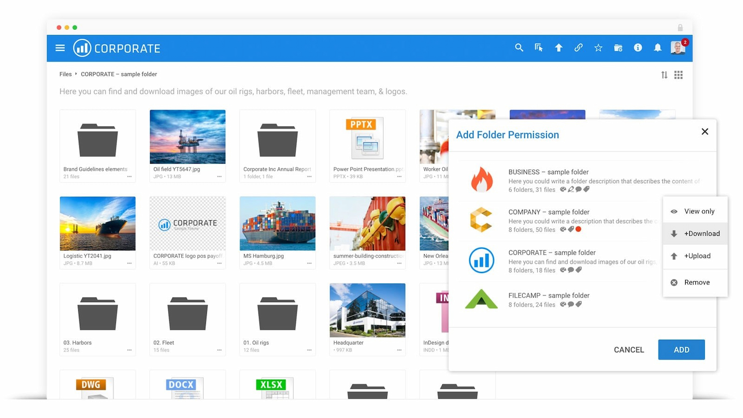 Filecamp screenshot - 10 najlepszych narzędzi do zarządzania zasobami cyfrowymi dla małych firm
