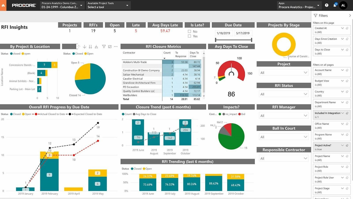 Procore screenshot - 10 najlepszych programów do zarządzania kosztami projektów — recenzja na 2026 rok