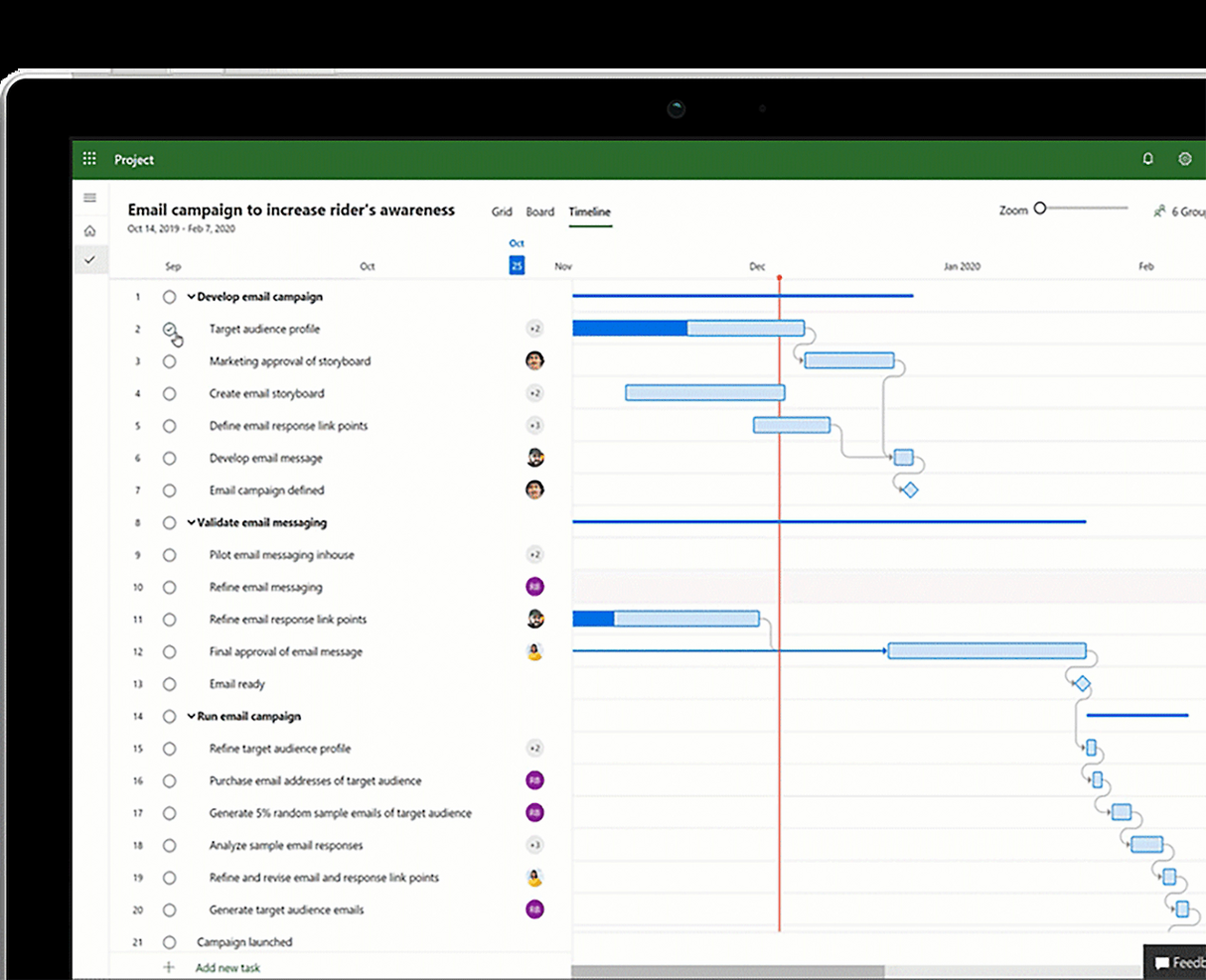 Microsoft Project screenshot - 10 najlepszych programów do zarządzania kosztami projektów — recenzja na 2026 rok