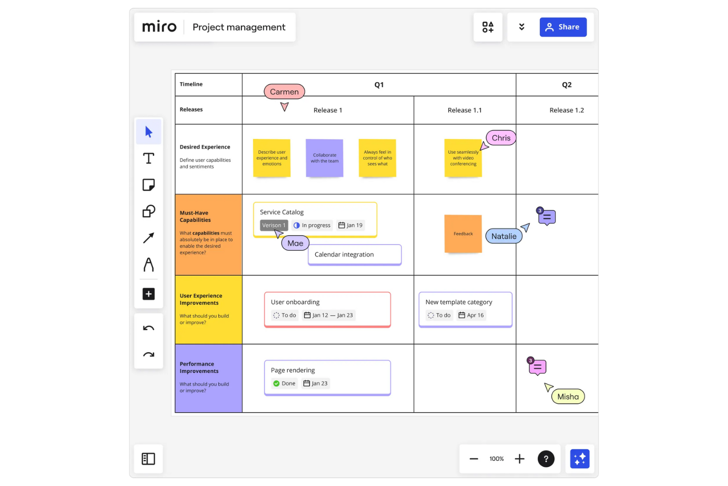 Miro screenshot - 10 najlepszych alternatyw dla Jiry na 2026 rok