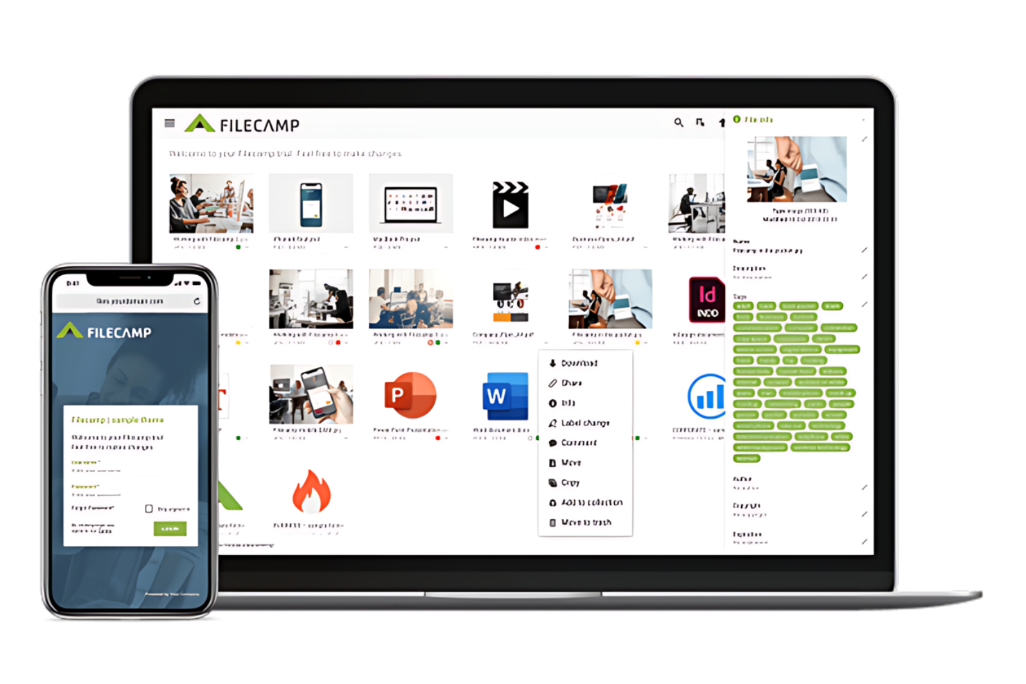 Filecamp screenshot - 10 najlepszych programów do zarządzania zasobami multimedialnymi — recenzja na 2026 rok