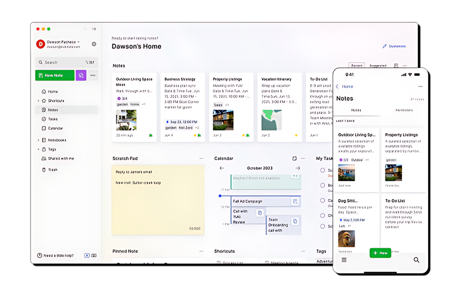 Evernote screenshot - 10 najlepszych programów do osobistego zarządzania zadaniami — recenzja w 2026 roku