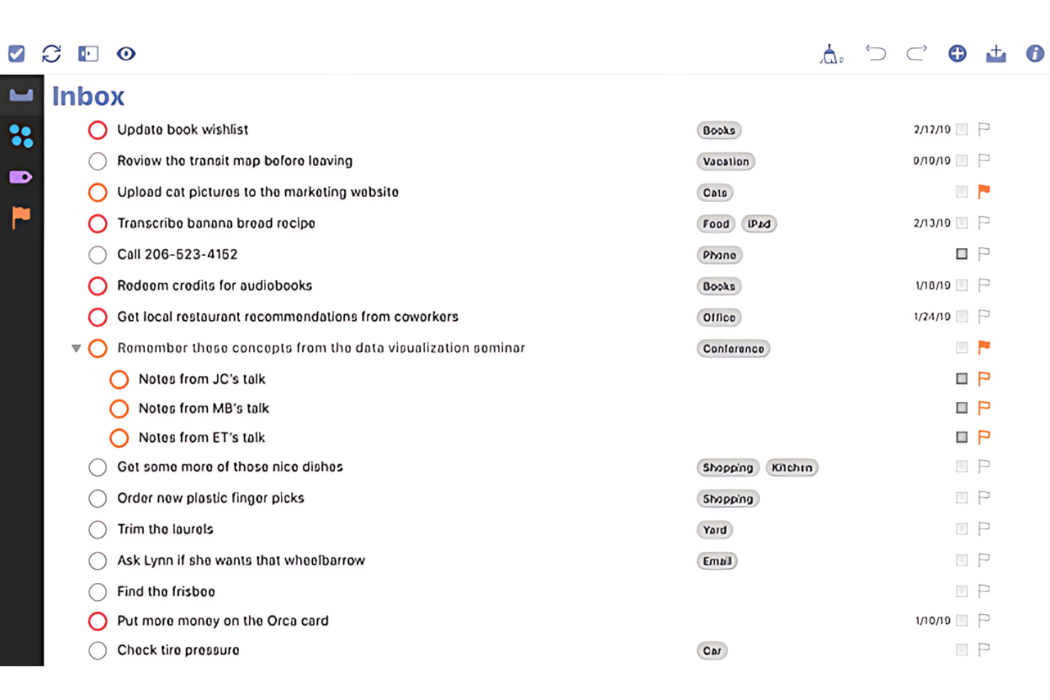 OmniFocus screenshot - 10 najlepszych programów do osobistego zarządzania zadaniami — recenzja w 2026 roku