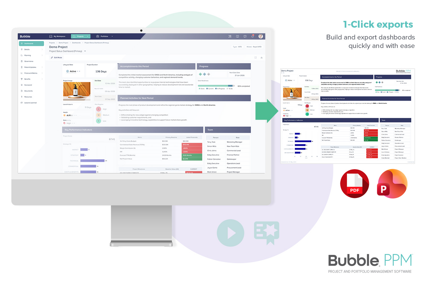 Bubble PPM screenshot - 10 najlepszych narzędzi do zarządzania portfelem projektów (PPM) w 2026 roku