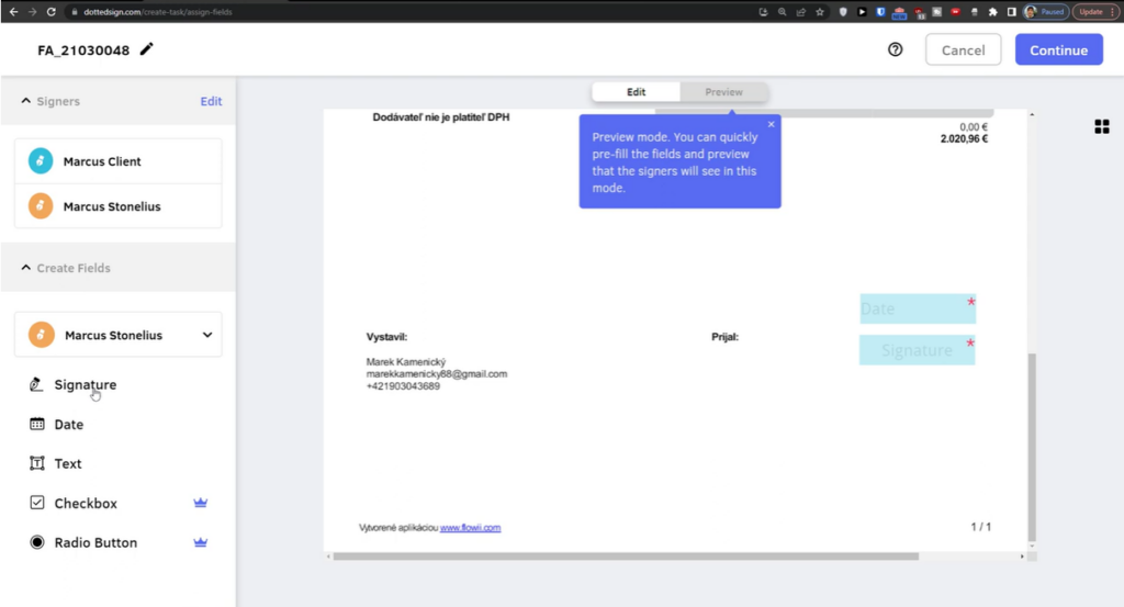 DottedSign screenshot - 10 najlepszych programów do podpisu elektronicznego — recenzja na 2026 rok
