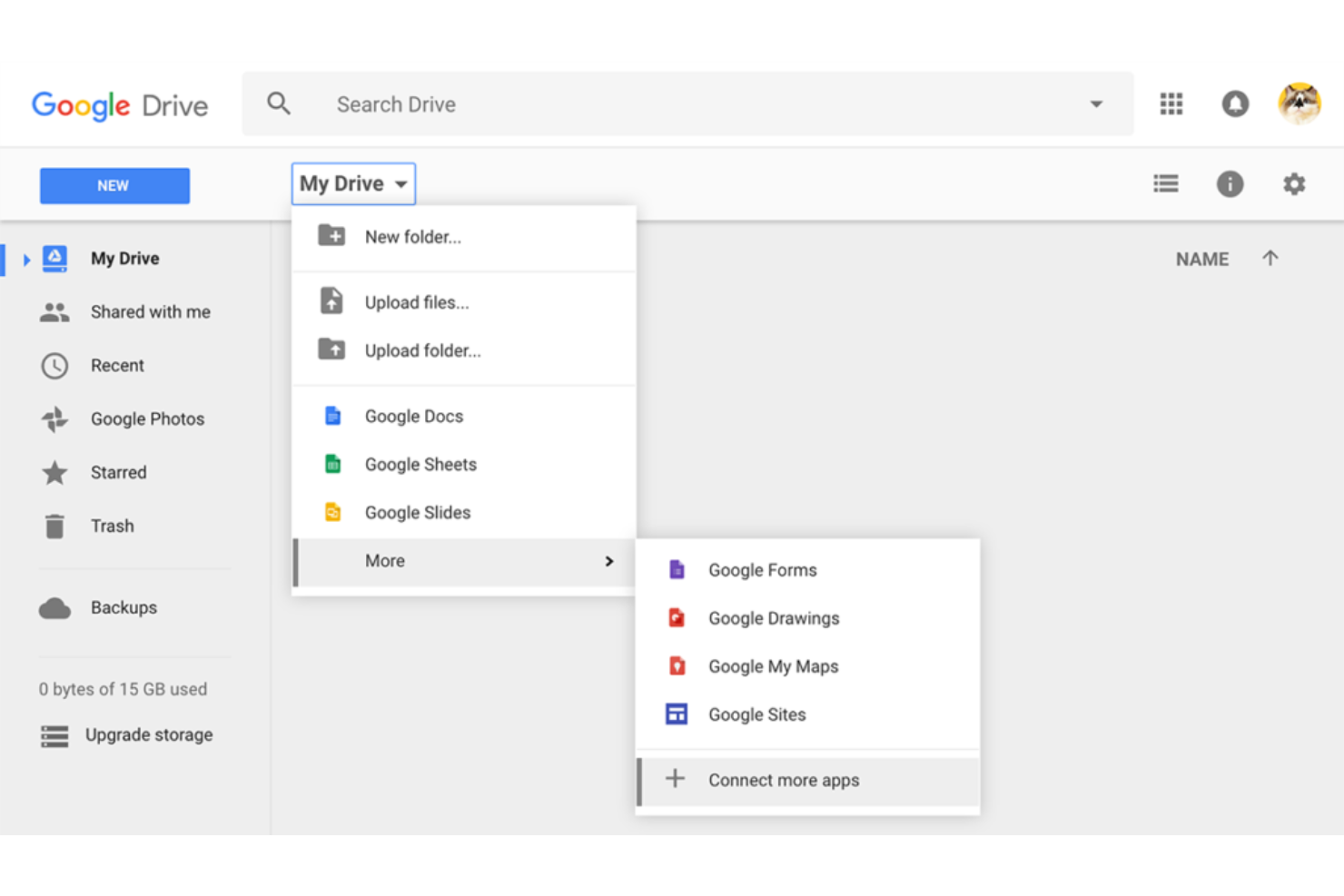 Google Drive screenshot - 10 najlepszych programów do udostępniania plików dla bezpiecznego przesyłania w 2026 roku