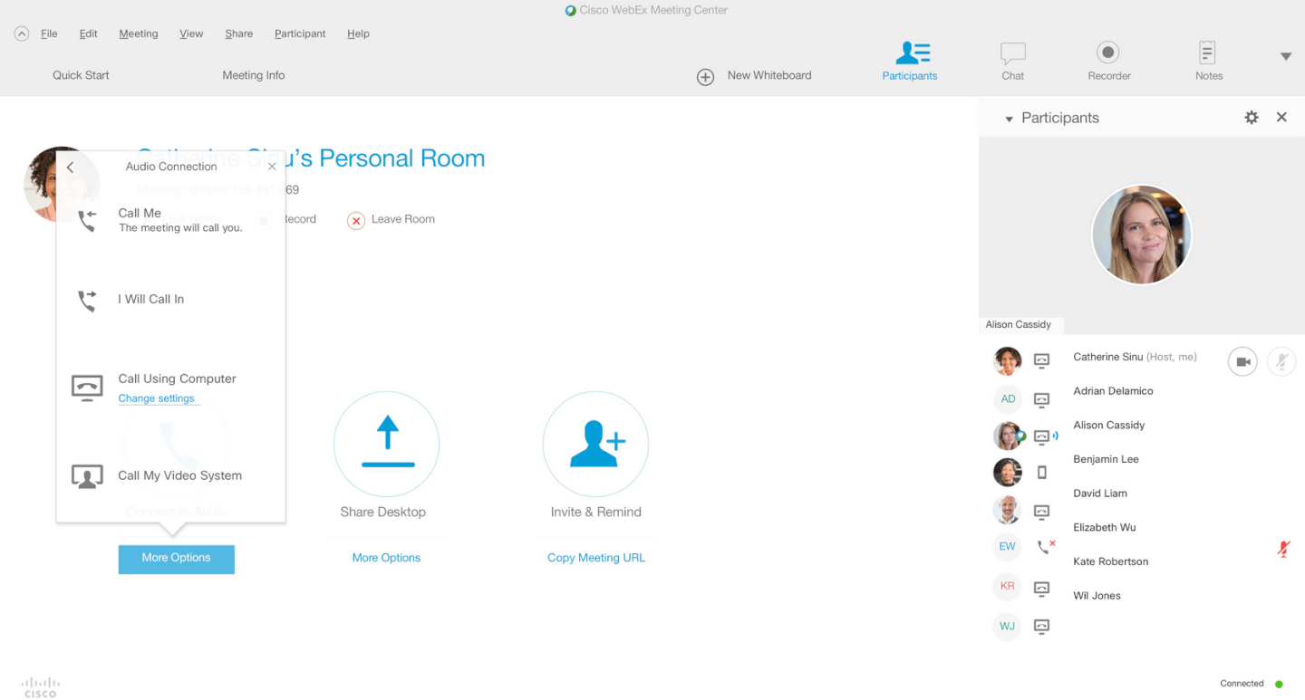 Webex screenshot - 10 najlepszych programów do wideokonferencji dla zdalnych zespołów 2026