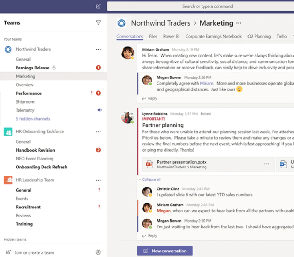 Microsoft Teams screenshot - 10 najlepszych programów do wideokonferencji dla zdalnych zespołów 2026