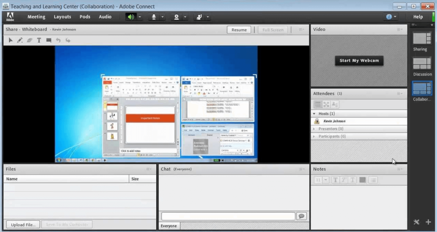 Adobe Connect screenshot - 10 najlepszych programów do wideokonferencji dla zdalnych zespołów 2026