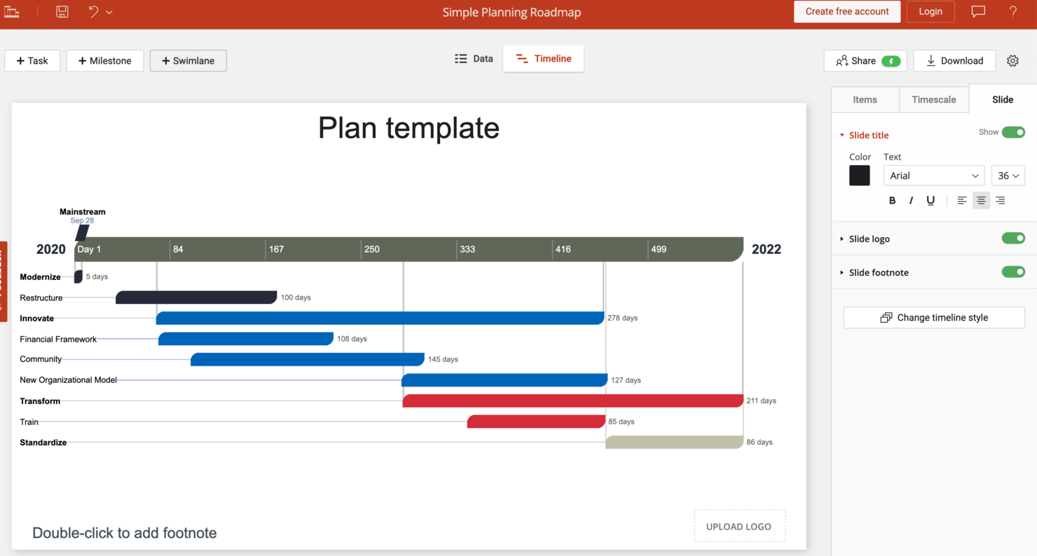 Lucen Timeline screenshot - 10 najlepszych darmowych programów do wykresów Gantta — recenzja na 2026 rok
