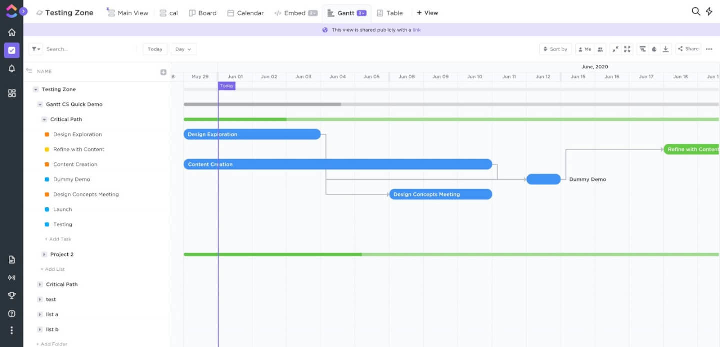 ClickUp screenshot - 10 najlepszych darmowych programów do wykresów Gantta — recenzja na 2026 rok